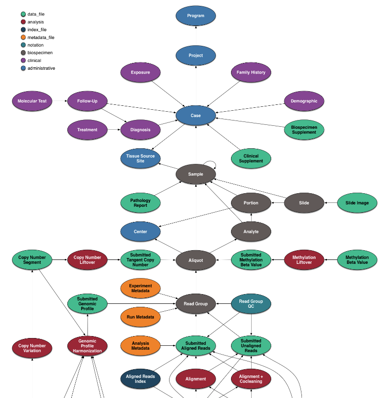 Graph Representation of the GDC Data Model